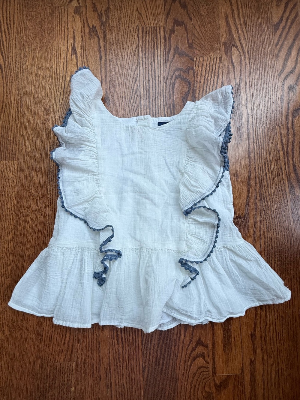 NEW Ralph Lauren White Ruffle Trim Top Sz 5